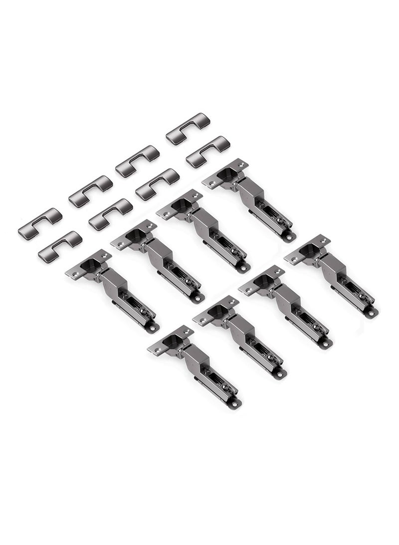 STARKE Pack of 8 Inset Soft Close Cabinet Wingless Hinge -Black Electroplated, 95 Degree Opening Angle, 16-25mm Application, Strong Hydraulic System-Complete with Screws. - Image 1