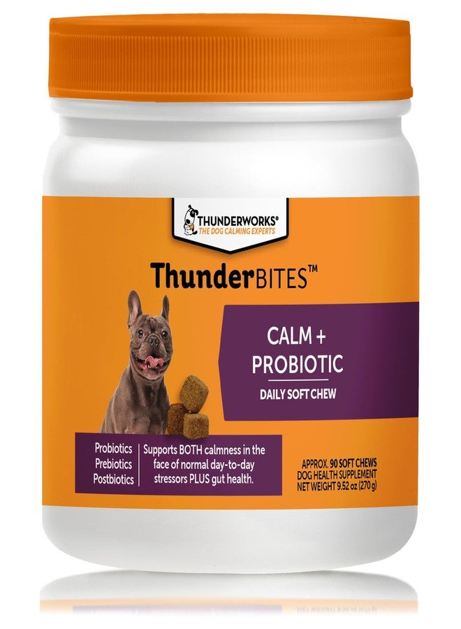 ThunderBites Calm + Probiotics for Dogs Daily Supplement Soft Chews, Supporting Dog Digestive & Gut Health with Probiotics, Prebiotics & Postbiotics + Calming Support for Daily Stressors, 90 Count - Image 1