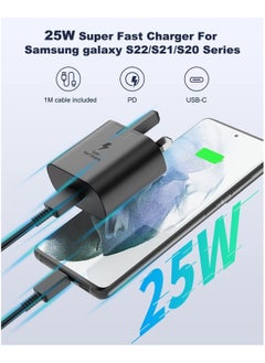 MMG 25W Super Fast Charger Type C for Samsung Galaxy S24, S23, S22, S22 Ultra, S22+, S21, S20, A15, A25, A35, A55 5G, A05, A54, A53, A34, A32 TAB,USB C Super Fast Charger Adapter with USB C Charging Cable  - Image 3