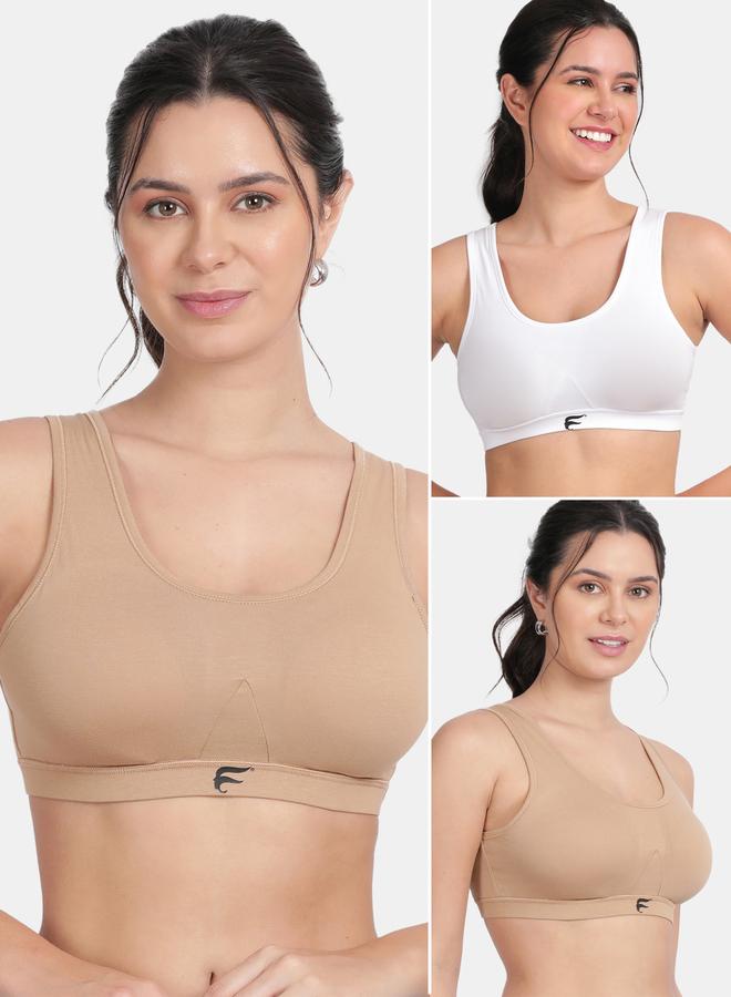 Pack of 2 - Removable Pad Racerback Sports Bra