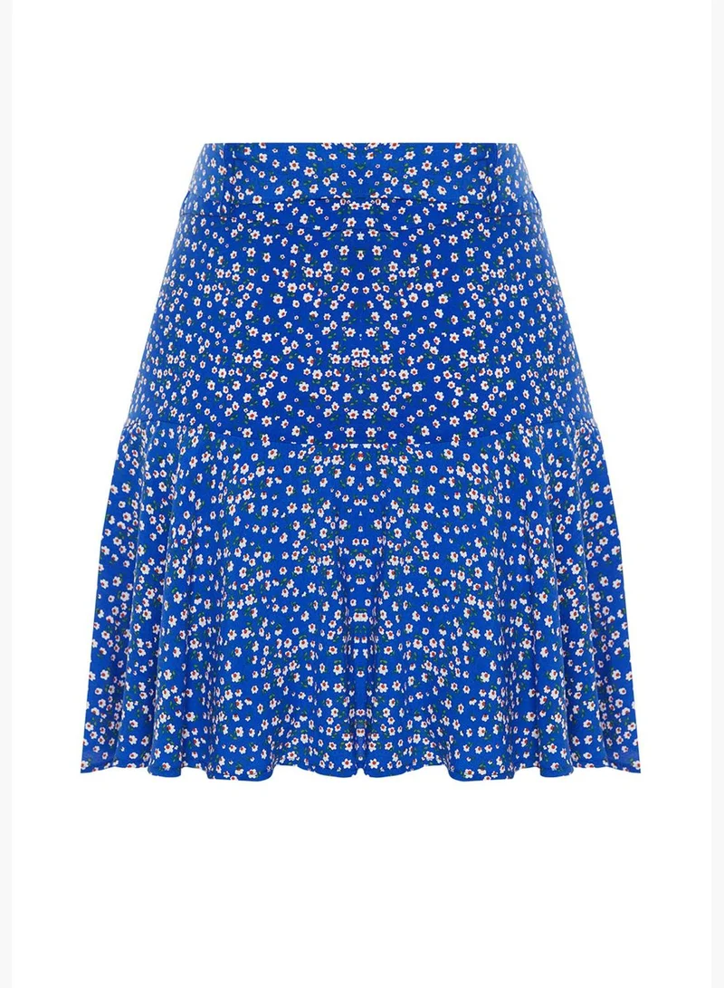 trendyol Multi Color Viscose Woven Short Skirt TWOSS24SR00010