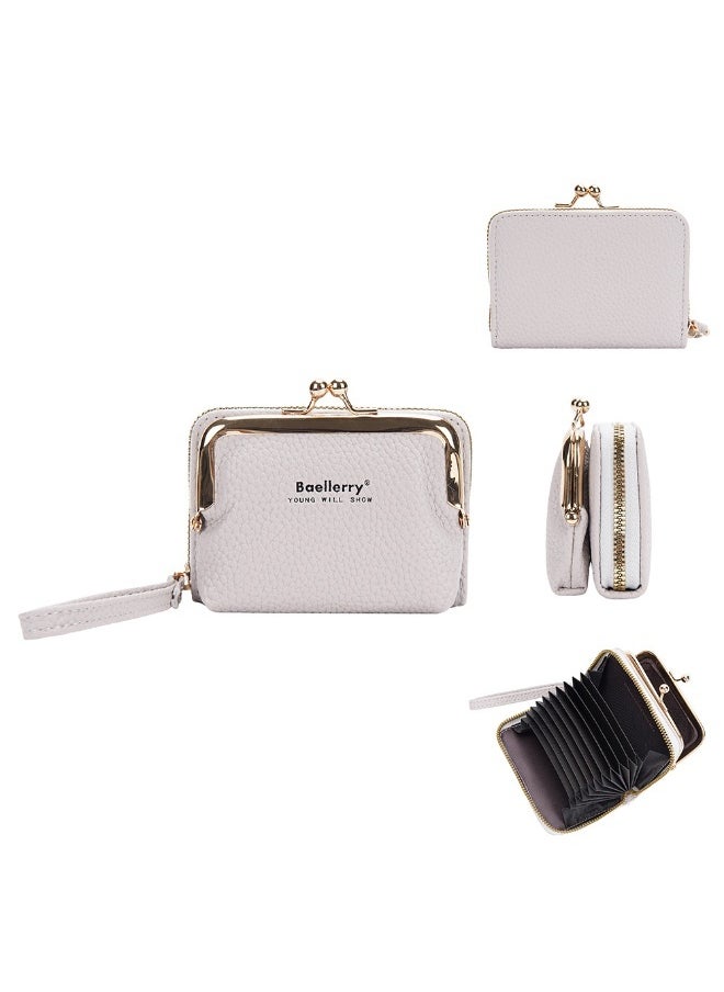 baellerry Women's Short Purse Korean Lychee Print Zipper Organ Card Bag Mini Bag for Women  - Image 1