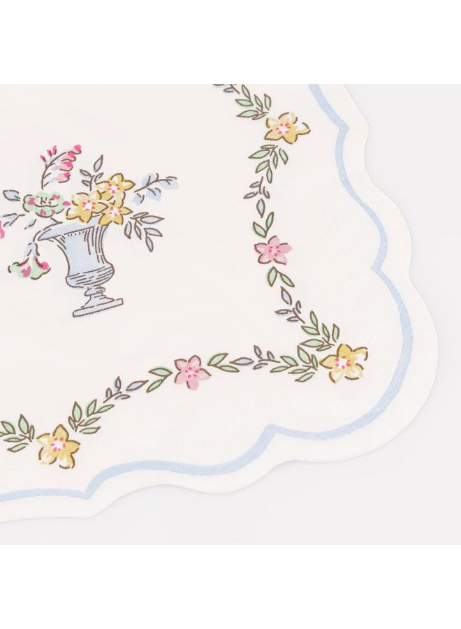 Meri Meri Chintz Border Large Napkins - Pack of 16 Paper Napkins with Waved Edge, Rococo Floral Design, Elegant Tableware for Garden Lunches, Afternoon Teas and Parties - Image 2