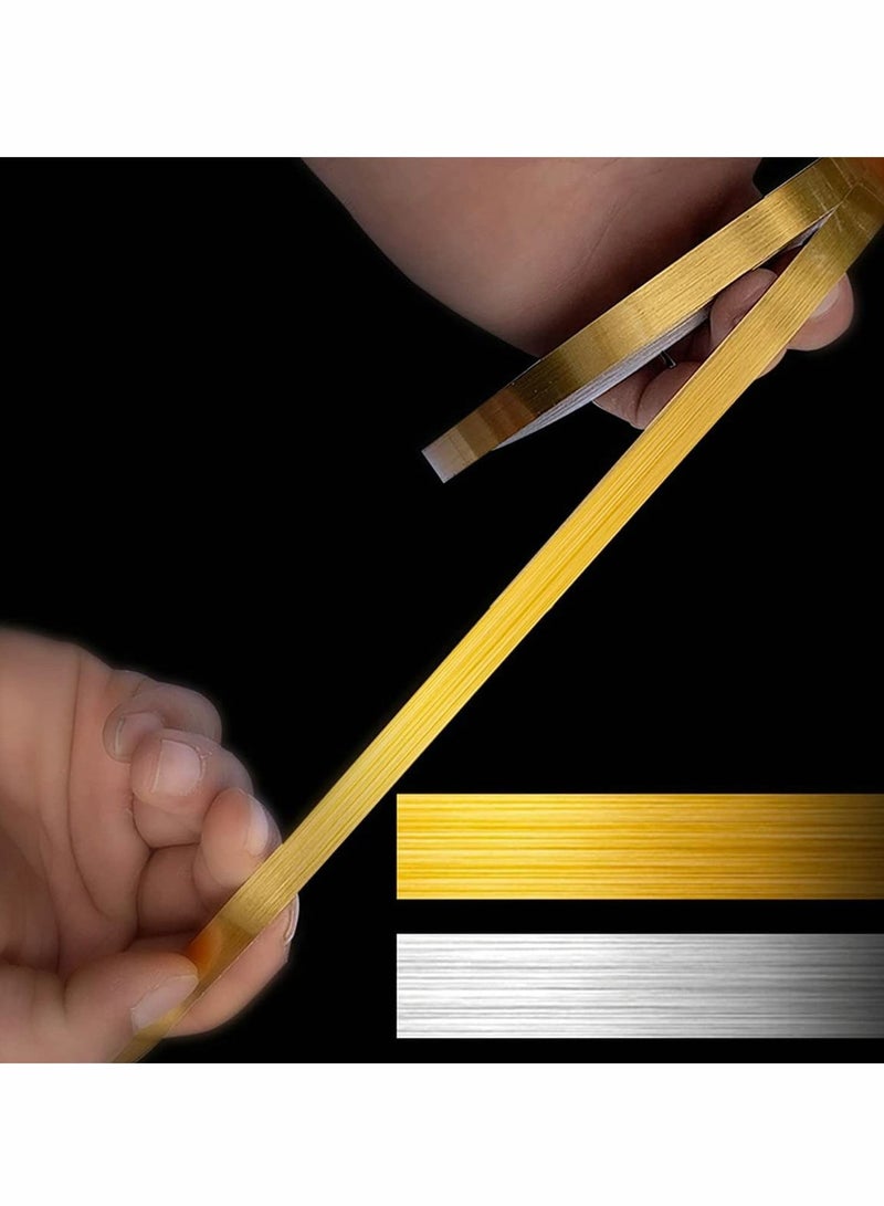 كاست ويف شريط فني جرافيكي، شريط معدني ذهبي اللون 1 سم × 50 مترًا، شريط فني يدوي الصنع لتزيين الجدران المميزة، الفنون الرسومية، تزيين الجدران، خزانة الملابس، الحمام، الأرضية، البلاط، السيارة - Image 2
