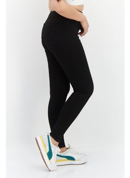 Miss Selfridge Women Skinny Fit Solid Super High Waist Stretchable Jeans, Black  - Image 3