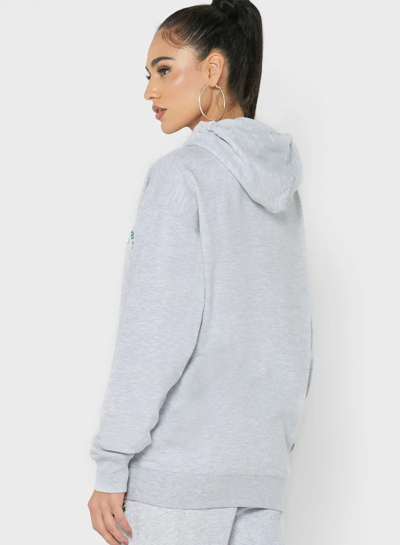 MISSY EMPIRE Pocket Detail Oversized Hoodie