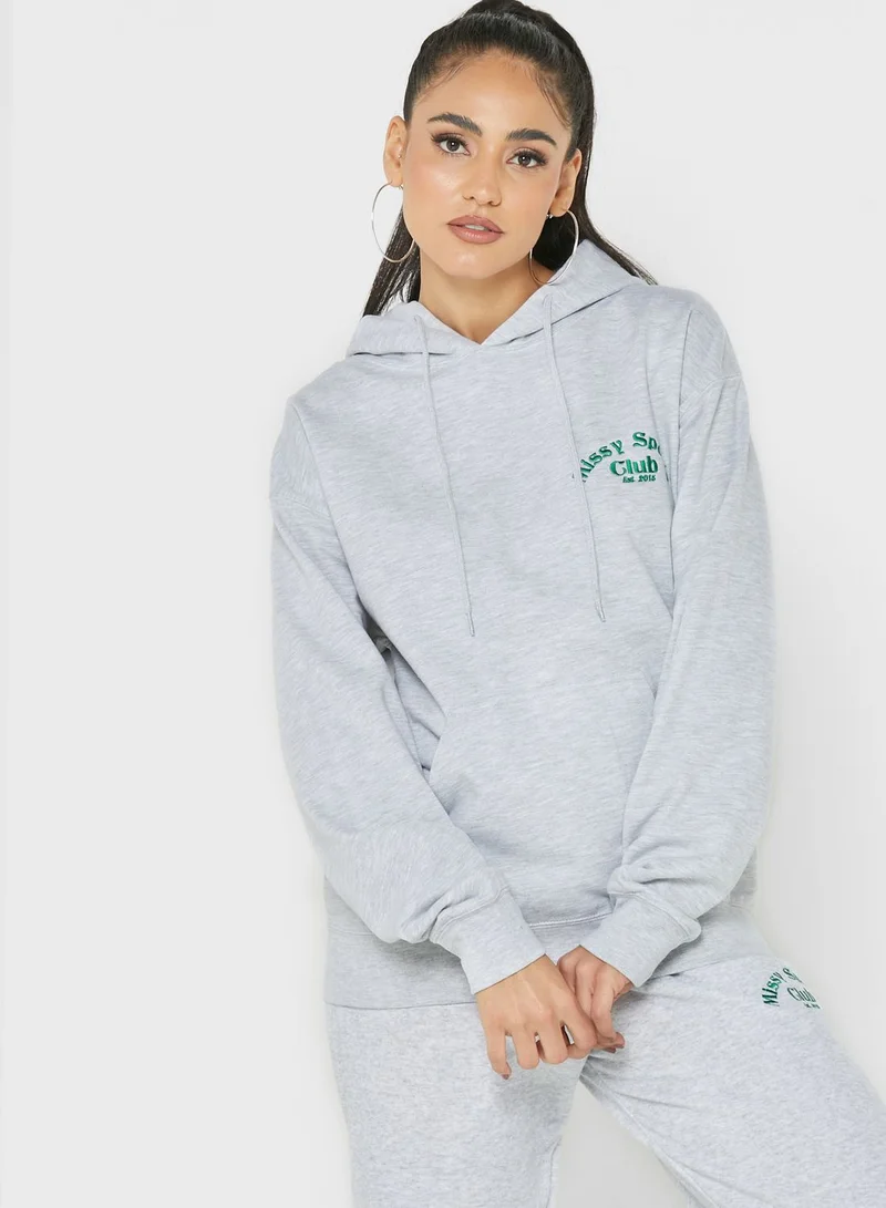 MISSY EMPIRE Pocket Detail Oversized Hoodie