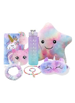 Garlo Unicorns Gifts for Girls, Kids Unicorn Toy Set with Light Up Star Pillow Water Bottle Plush Diary Birthday for Little Girls Age 4 5 6 7 8 9 10  - Image 1