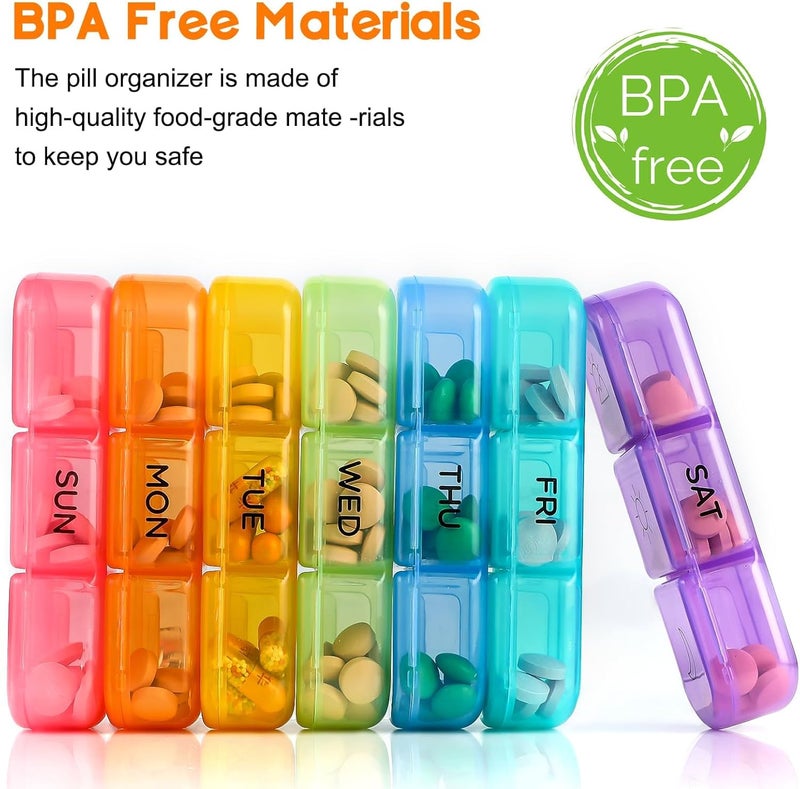 3-Times a Day Pill Organizer - Extra Large 7 Day Pill Case with Removable Design - Image 4