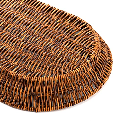 Hedume Set of 3 Wicker Baskets, Bread Baskets Sets, Tabletop Food Serving Baskets Trays, Handwoven Storage Basket Bin, Fruit Vegetables Sundries Storage Basket for Home, Restaurant, Bakery - Image 4