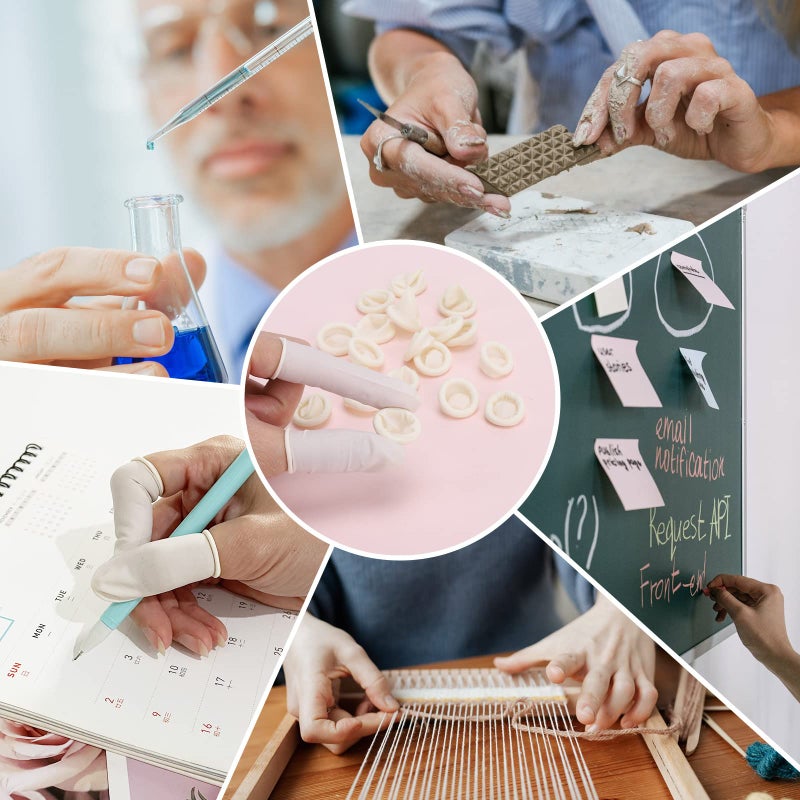 acDesign Finger Cots Small 300 Pcs Fingertips Protective Finger Cots White Disposable Finger Rubber Tips for Injured Finger,Cracked Finger,Sports - Image 3