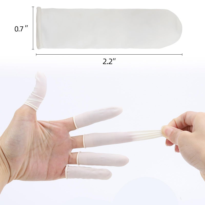 acDesign Finger Cots Small 300 Pcs Fingertips Protective Finger Cots White Disposable Finger Rubber Tips for Injured Finger,Cracked Finger,Sports - Image 2