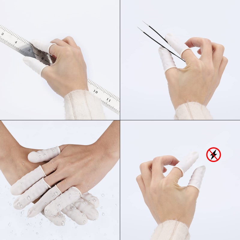 acDesign Finger Cots Small 300 Pcs Fingertips Protective Finger Cots White Disposable Finger Rubber Tips for Injured Finger,Cracked Finger,Sports - Image 4