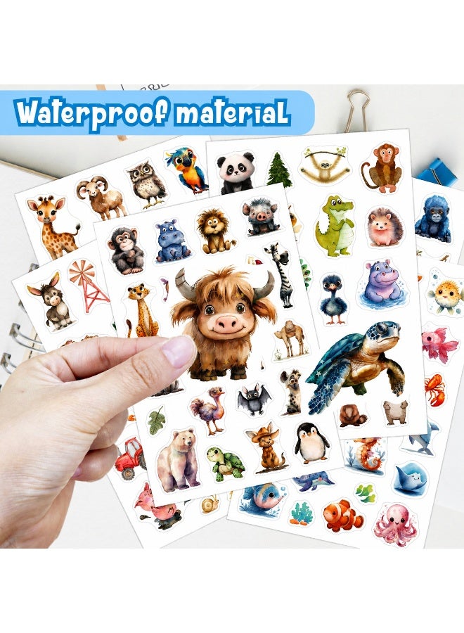 Capstro Kids Watercolor Animal Stickers – 6 Sheets Cute Cartoon Animal Stickers for Crafts, Journals, Scrapbooks & DIY Art Activities - Image 4