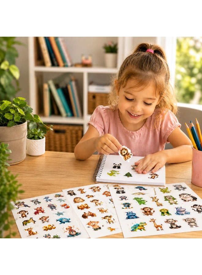 Capstro Kids Watercolor Animal Stickers – 6 Sheets Cute Cartoon Animal Stickers for Crafts, Journals, Scrapbooks & DIY Art Activities - Image 5