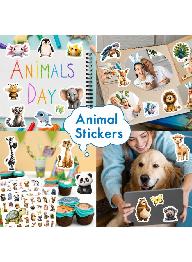 Capstro Kids Watercolor Animal Stickers – 6 Sheets Cute Cartoon Animal Stickers for Crafts, Journals, Scrapbooks & DIY Art Activities - Image 3