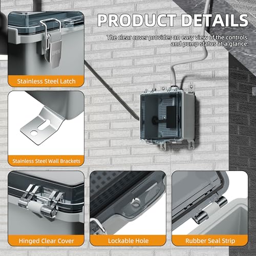 Joinfworld Outdoor Electrical Box, Metal Outdoor Enclosure Box Waterproof IP65 Junction Vented Enclosure Weatherproof with Cold-Rolled Steel Plate Fan Din Rail Cable Gland 15.7"x11.8"x7.9" - Image 4