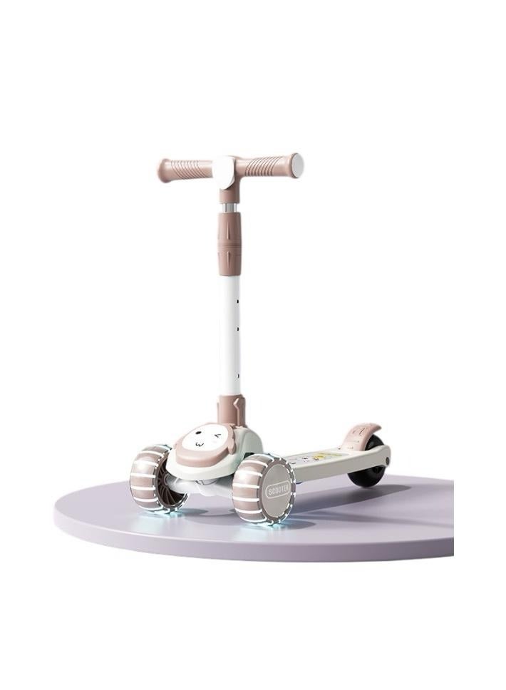 3 Wheel Kids Scooter with LED Light Up Wheels and Music for Toddlers Girls and Boys 4 Adjustable Handlebar Heights Tilt Steering Wide Deck for Kids Ages 2-12  - Image 2