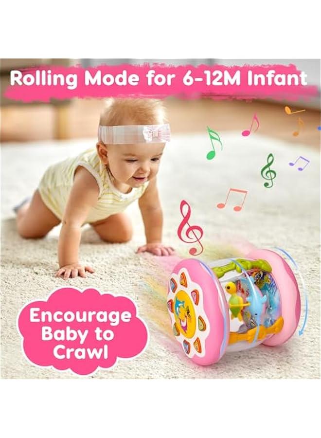 Baby Musical Light Up Toys 6-12 Months Ocean Projector Rotating Tummy Time Infant 0-3 3-6 7 8 9 Months Learning Crawling Pink Toys Babies 12-18 Month Boys Girls 1 2 3 Year Old Birthday Baby Gifts  - Image 3