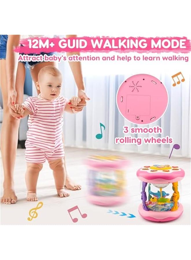 Baby Musical Light Up Toys 6-12 Months Ocean Projector Rotating Tummy Time Infant 0-3 3-6 7 8 9 Months Learning Crawling Pink Toys Babies 12-18 Month Boys Girls 1 2 3 Year Old Birthday Baby Gifts  - Image 4
