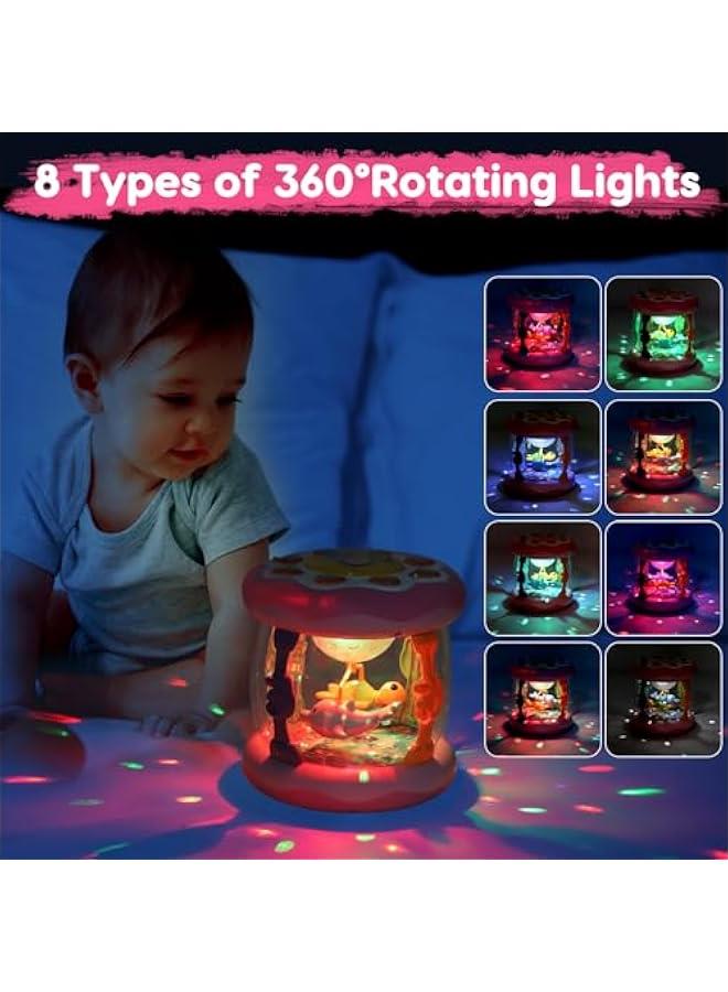 Baby Musical Light Up Toys 6-12 Months Ocean Projector Rotating Tummy Time Infant 0-3 3-6 7 8 9 Months Learning Crawling Pink Toys Babies 12-18 Month Boys Girls 1 2 3 Year Old Birthday Baby Gifts  - Image 5