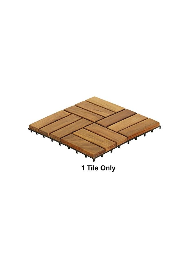 Bare Decor 12 Slat Ez Teak Flooring Brown  - Image 2