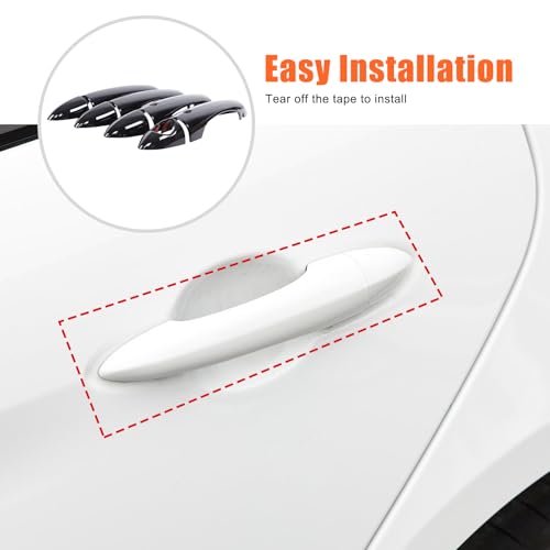 TOYCIDFG Exterior Door Handle Grab Cover Trim Compatible with Alfa Romeo Giulia Stelvio 20172020 Car Decoration Accessories Black with Smart Keyhole - Image 3