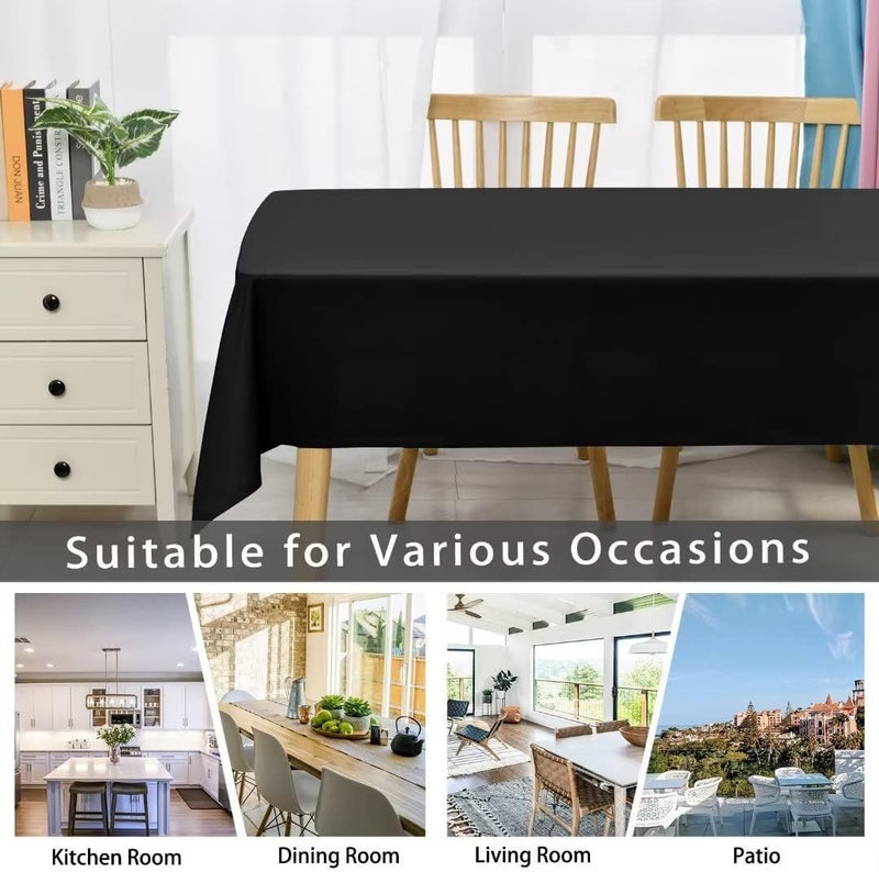 DWCN Black Tablecloth, Stain Protection, Washable Table Linen, Waterproof Tablecloth, Halloween Tablecloth for Dining Room, Garden, Party, Weddings or Household, 150 x 300 cm - Image 5