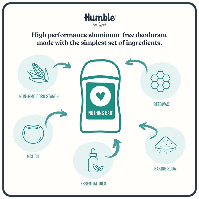 HUMBLE SIMPLE AND TRUE. Humble Brands All Natural Aluminum Free Deodorant Stick for Women and Men, Lasts All Day, Safe, and Certified Cruelty Free, Sweet Orange and Cinnamon, Pack of 1 - Image 3