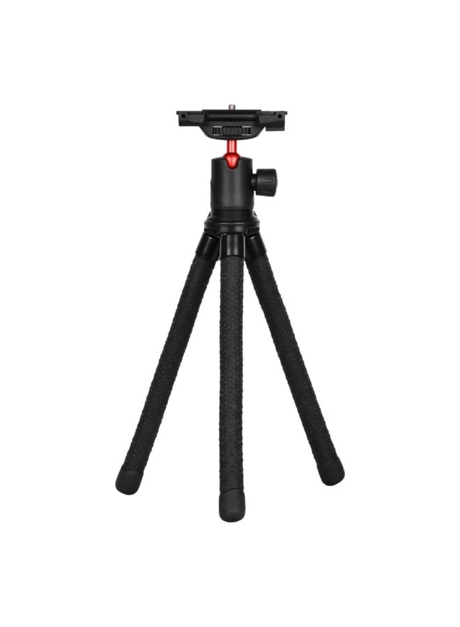 porodo Flexible Foldable & Extendable Tripod with Phone Holder, ABS + Rubber Material, Non-Slip Grip, 330mm Folded Length, Lightweight & Portable, 39cm Extended Height - Black  - Image 2
