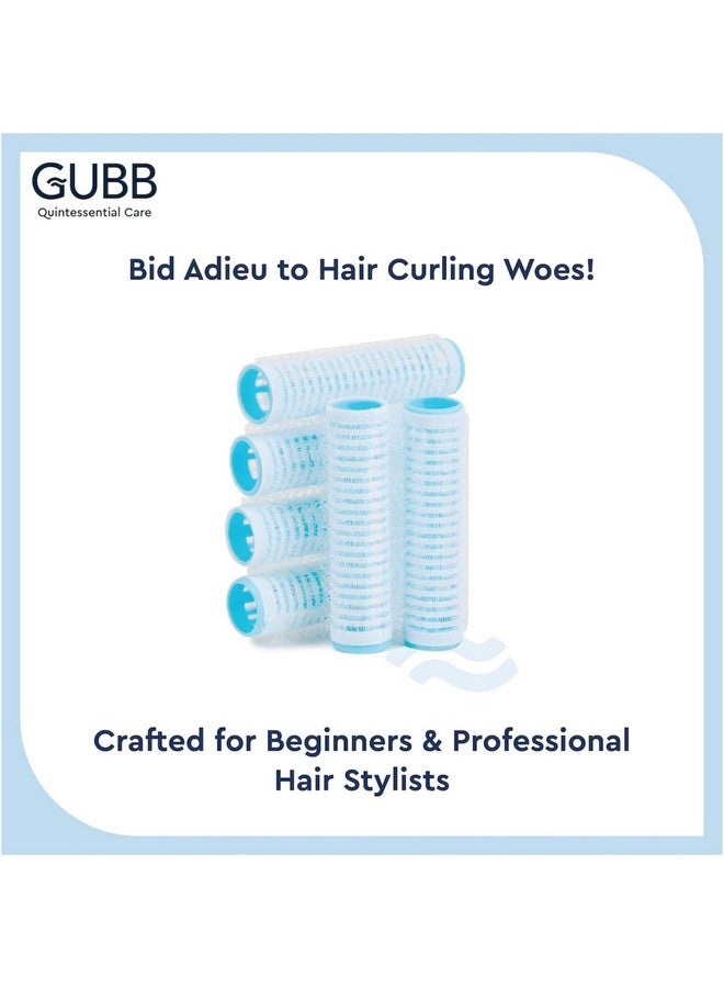 GUBB Hair Rollers for Curling | Self Grip Holding Rollers for Small Hair | With Clips | (Pack of 12) Curlers - Blue - Image 2