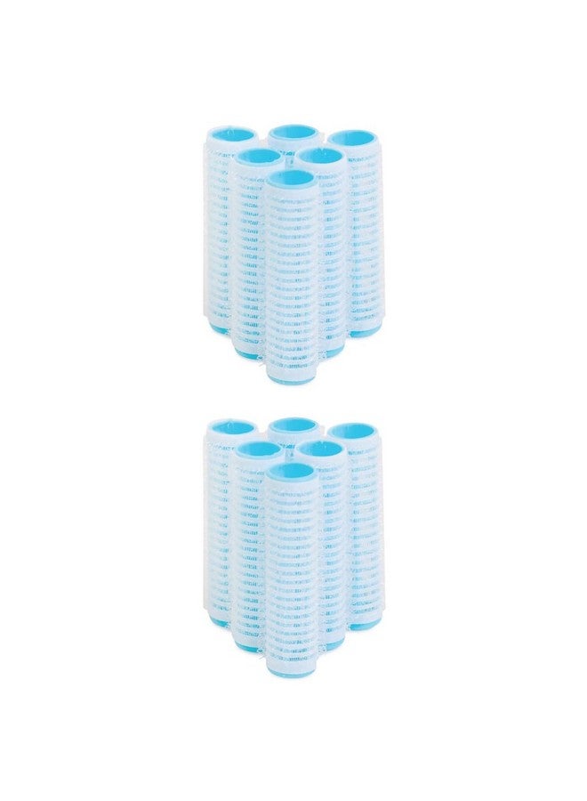 GUBB Hair Rollers for Curling | Self Grip Holding Rollers for Small Hair | With Clips | (Pack of 12) Curlers - Blue - Image 1