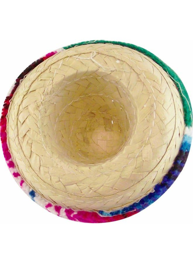 More Fiesta Mini Mexican Sombrero Zapata hat - 4 inches wide Small decorated straw hats, 12-pack - Image 4