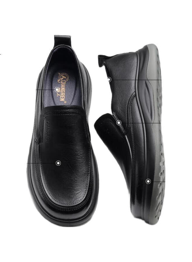 Strongman Business Casual Men'S Shoes Soft Sheepskin Wide Head Work Shoes Jda87557 Black Size 43 - Image 2