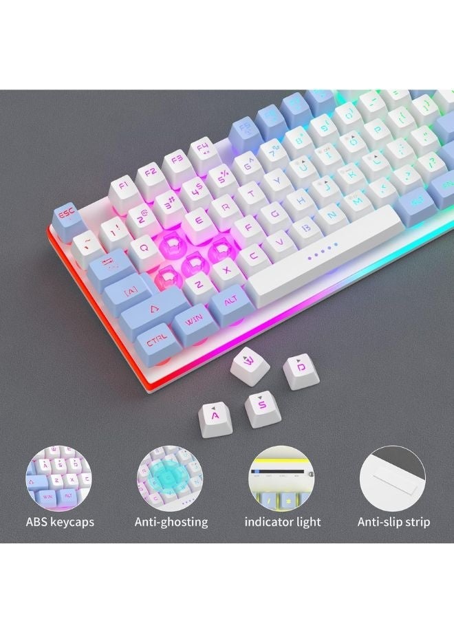 MageGee Gaming Keyboard and Mouse Combo GT838, 104 Keys RGB Backlit Quiet Wired Keyboards for Laptop PC MAC, with Number Pad, Metal Panel, Anti-Ghosting White - Image 3