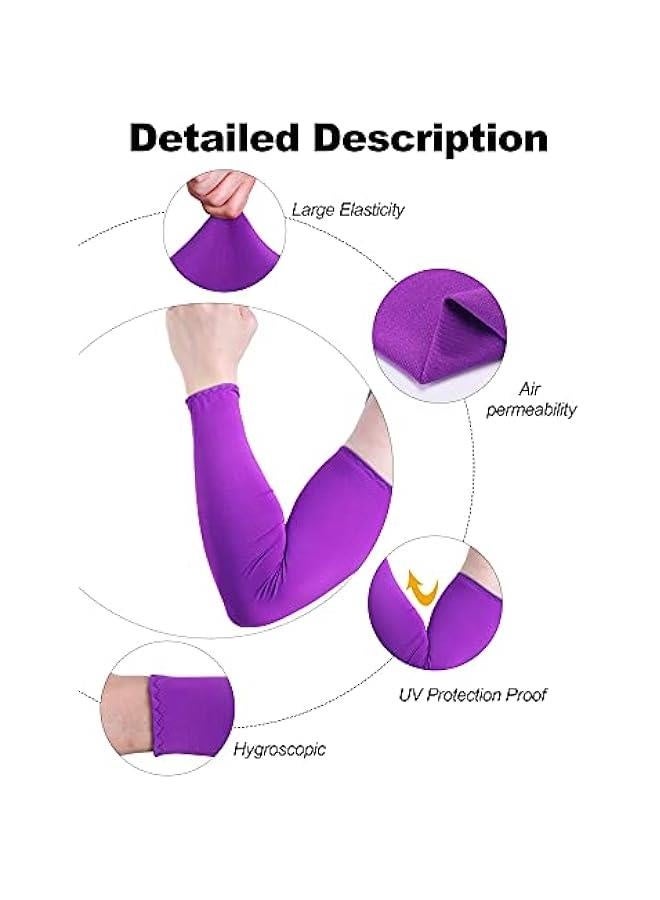 9 Pairs UV Protection Sleeves Cooling Sleeves Long Arm Covers Arm Sleeves for Men and Women - Image 4