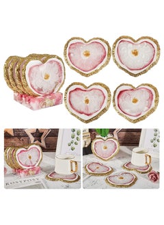 Y&D Heart Geode Coaster Resin Molds Set 4pcs for Epoxy Casting with Storage Box MoldGeode Silicone DIY CraftCup matsHome Decoration  - Image 2