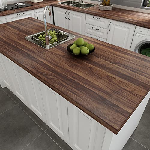 Decotalk Wood Contact Paper Wood Grain Contact Paper for Countertops Walnut Wood Countertop Vinyl Wrap Peel and Stick Wallpaper Dark Brown Wood Self Adhesive Contact Papers for Cabinets 12x120 inch - Image 2