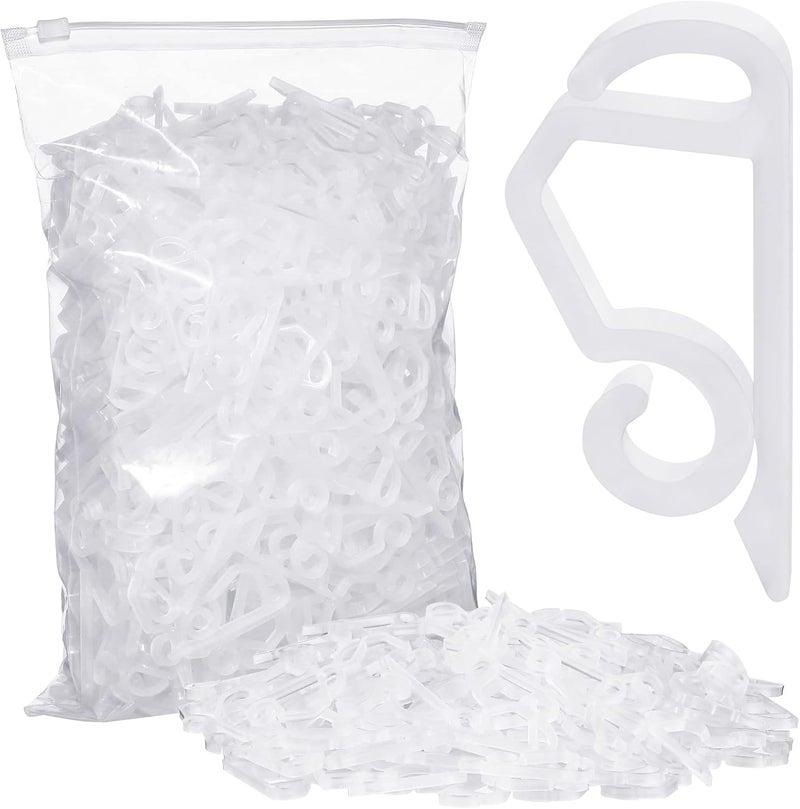 Marsui 400 Pieces Christmas Light Clips Outdoor Gutter Hooks Plastic Seasonal Weatherproof Clips Holiday Fence Hooks for Christmas Roof Tree Outside Hanging String Lights (White) - Image 1