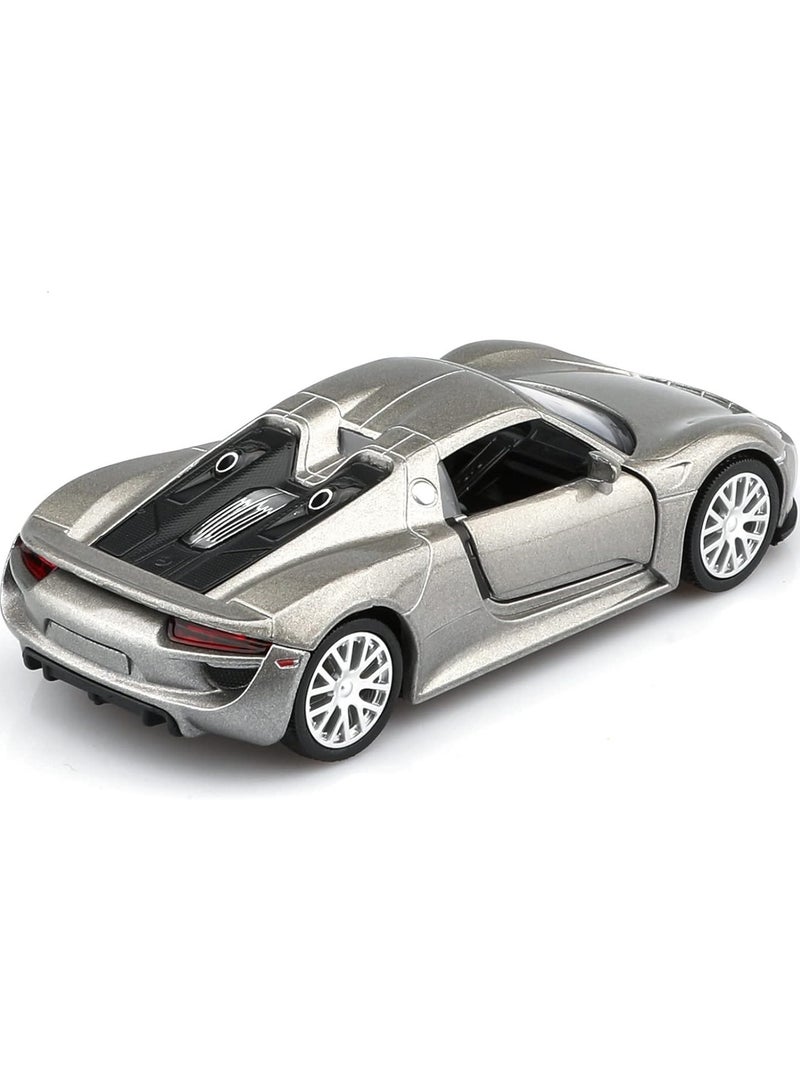 1:36 Alloy Sports Car Model , Pull-Back Toy Car With Opening Doors , Collector's Decor Display , Model Car Gift For Boys And Girls Grey , 12.5 cm*5 cm*3.5 cm - Image 2