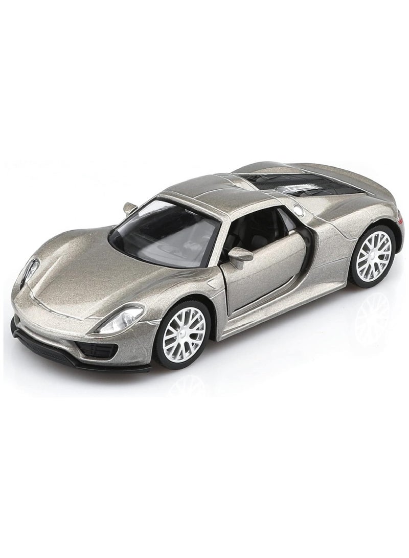 1:36 Alloy Sports Car Model , Pull-Back Toy Car With Opening Doors , Collector's Decor Display , Model Car Gift For Boys And Girls Grey , 12.5 cm*5 cm*3.5 cm - Image 1