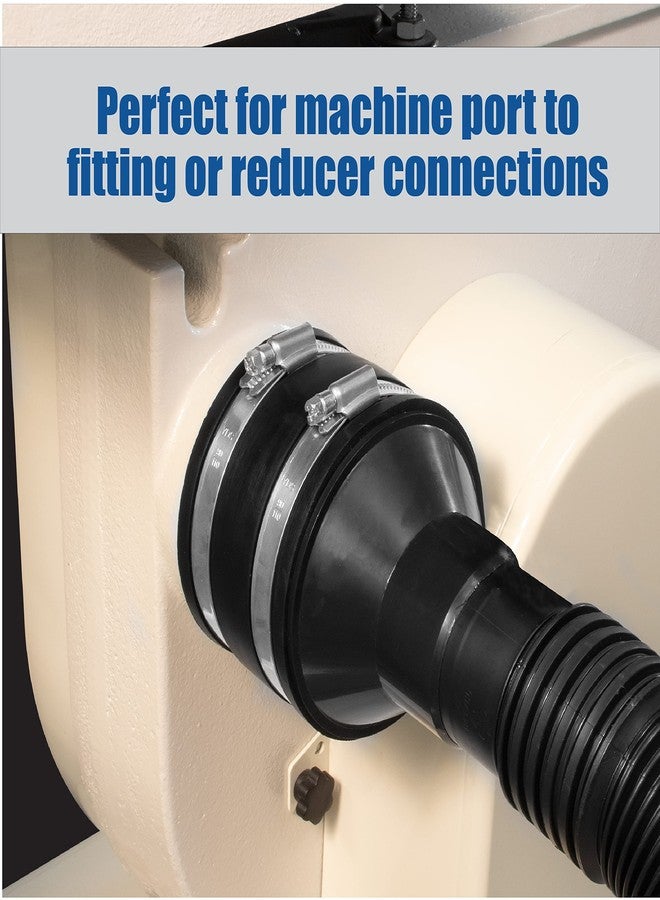 Fulton 4 Inch Rubber Flexible Cuff Coupler with Two Stainless Steel Hose Clamps for Connecting Plastic Dust Collection Fittings, Reducers, Ports and Dust Collection Tubing - Image 4