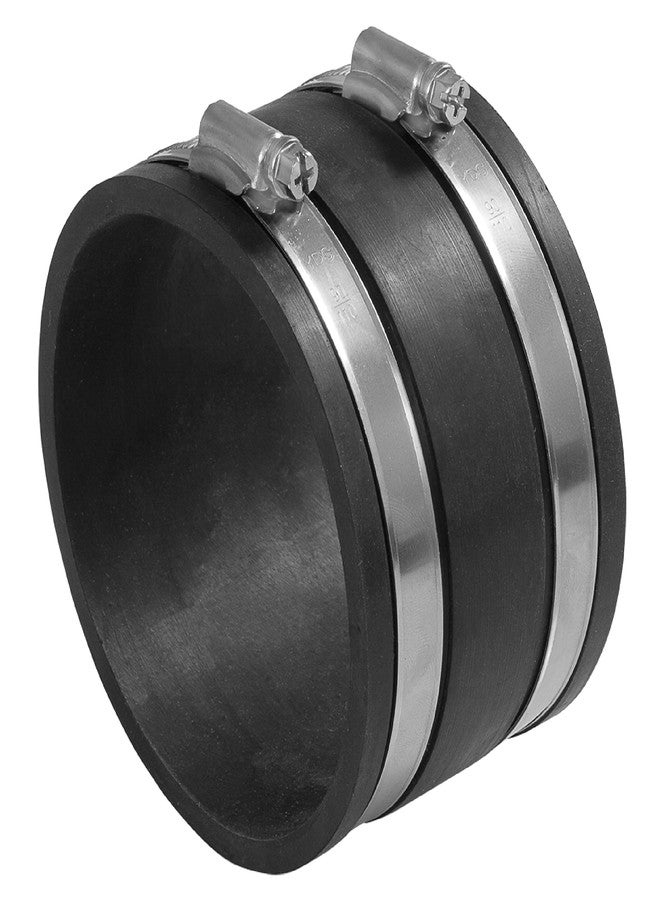 Fulton 4 Inch Rubber Flexible Cuff Coupler with Two Stainless Steel Hose Clamps for Connecting Plastic Dust Collection Fittings, Reducers, Ports and Dust Collection Tubing - Image 1