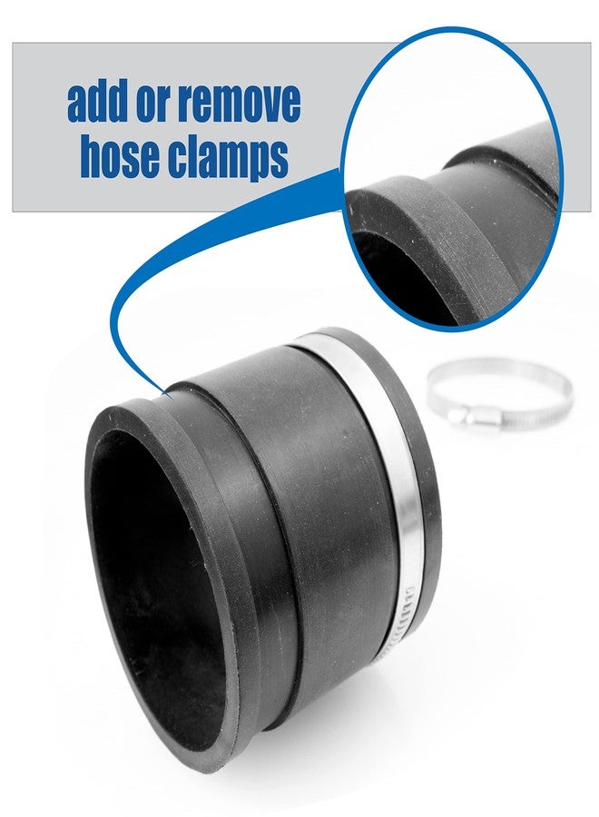 Fulton 4 Inch Rubber Flexible Cuff Coupler with Two Stainless Steel Hose Clamps for Connecting Plastic Dust Collection Fittings, Reducers, Ports and Dust Collection Tubing - Image 5