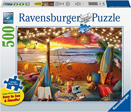 Ravensburger Cozy Cabana Puzzle - Tranquil 500-Piece Jigsaw | Unique Softclick Technology | Large Format | FSC-Certified Materials | Ideal Family Fun Activity - Image 1