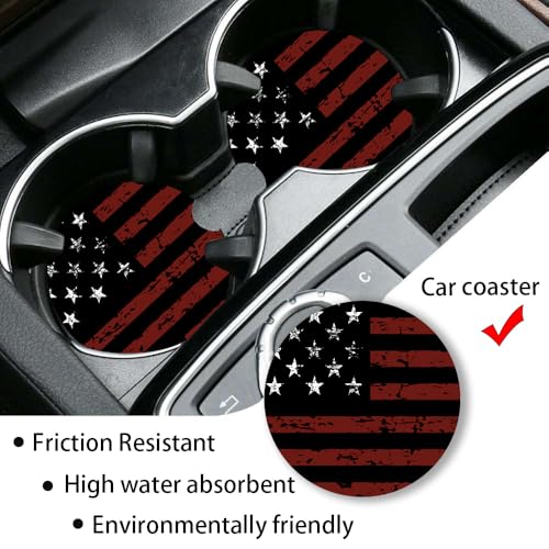 DGDRHZ Black Red American Flag License Plate Frames, American Flag Car Accessories for Women & Men，US Car Plate License Plate Holder，Aluminum License Plate Frame Fits Standard Vehicles Size 12.2 x 6 Inch - Image 3