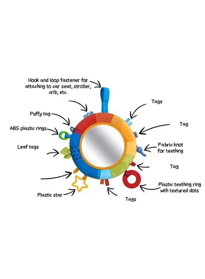 HABA Rainbow Discovery Mirror Hang From Crib Or Use As A Pillow With Entertaining Elements For Baby To Explore - Image 5
