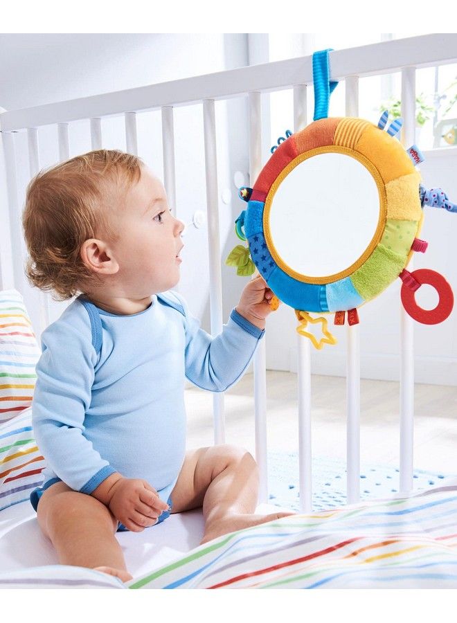 HABA Rainbow Discovery Mirror Hang From Crib Or Use As A Pillow With Entertaining Elements For Baby To Explore - Image 4