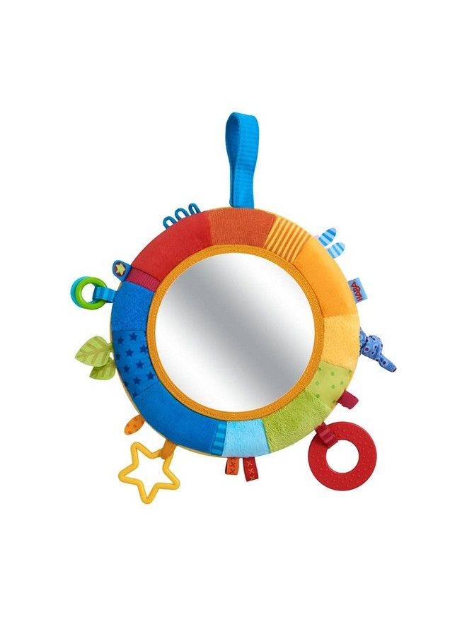 HABA Rainbow Discovery Mirror Hang From Crib Or Use As A Pillow With Entertaining Elements For Baby To Explore - Image 2