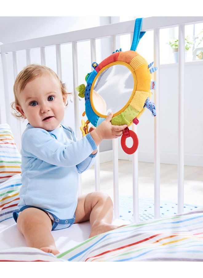 HABA Rainbow Discovery Mirror Hang From Crib Or Use As A Pillow With Entertaining Elements For Baby To Explore - Image 3